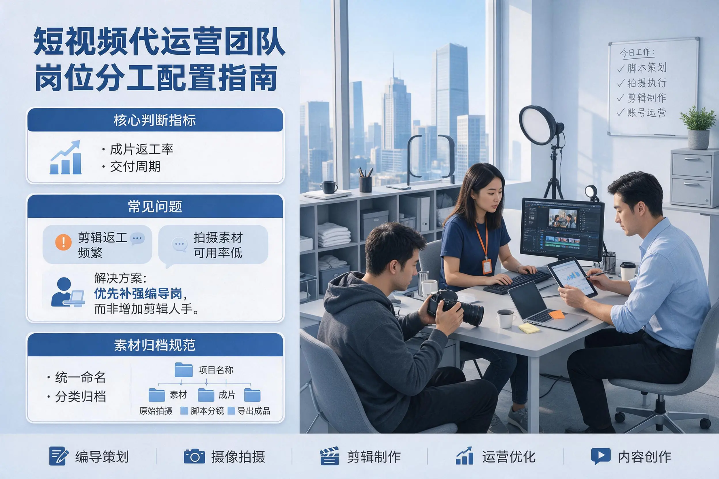 短视频代运营团队如何配置?宿州企业岗位分工科普说明