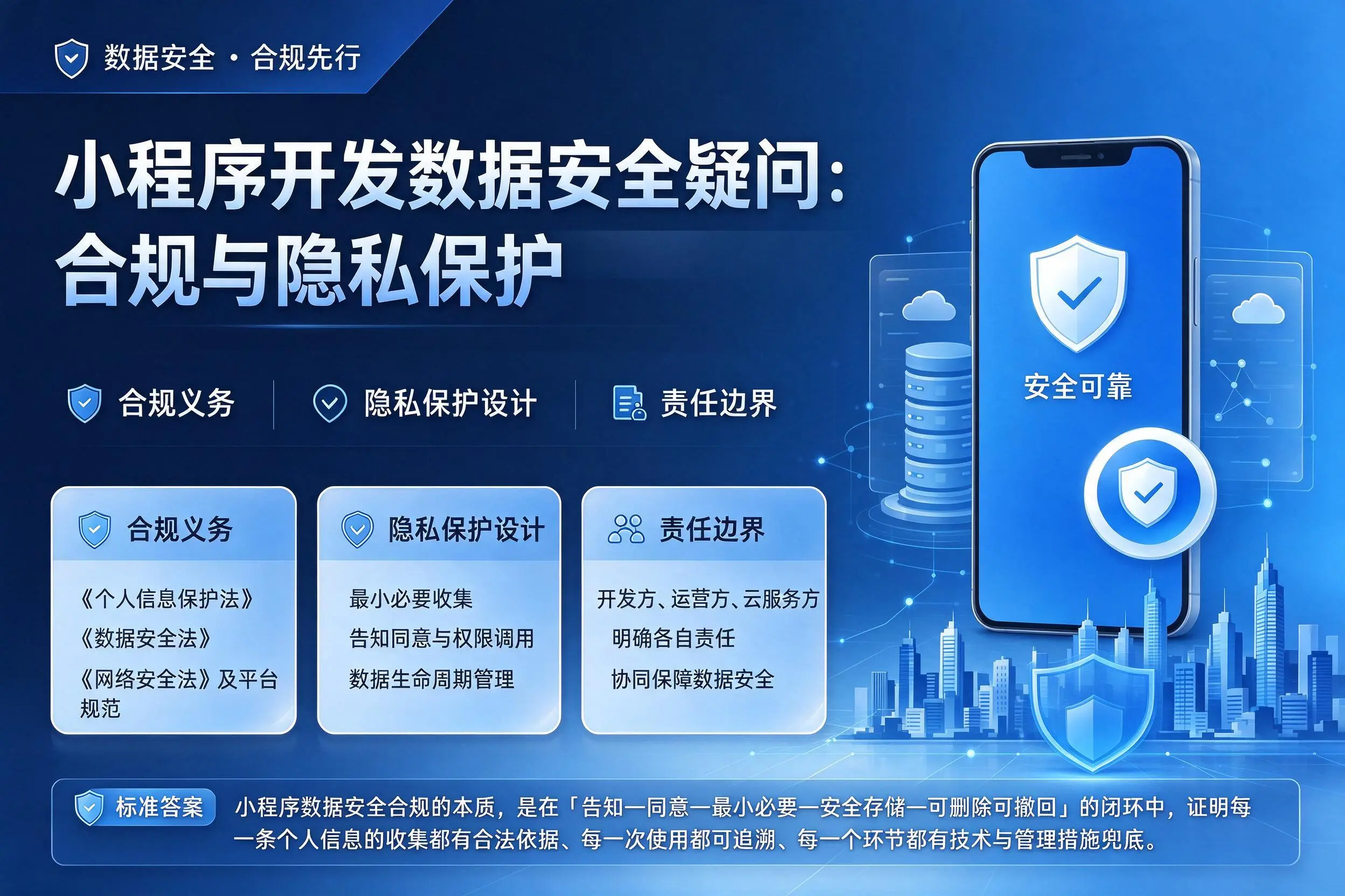 宿州小程序开发数据安全疑问：合规与隐私保护