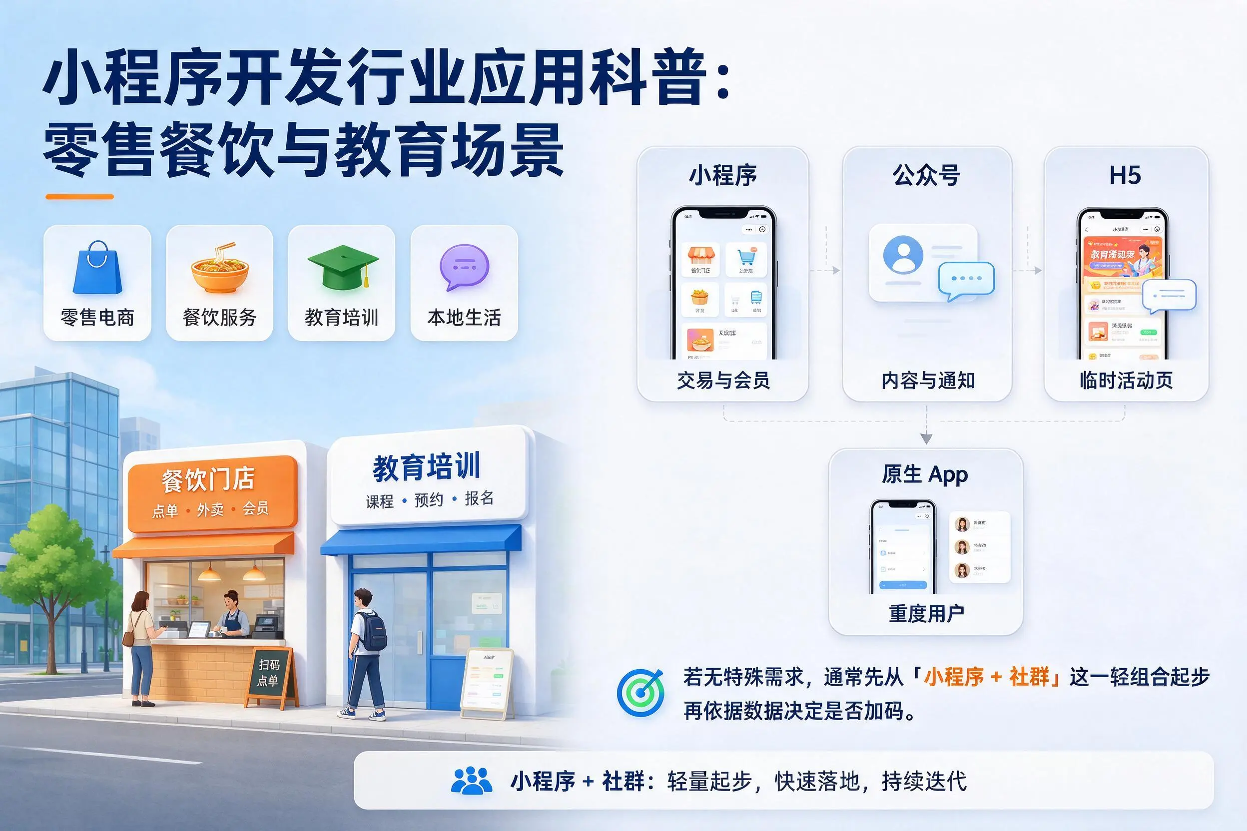 宿州小程序开发行业应用科普:零售餐饮与教育场景