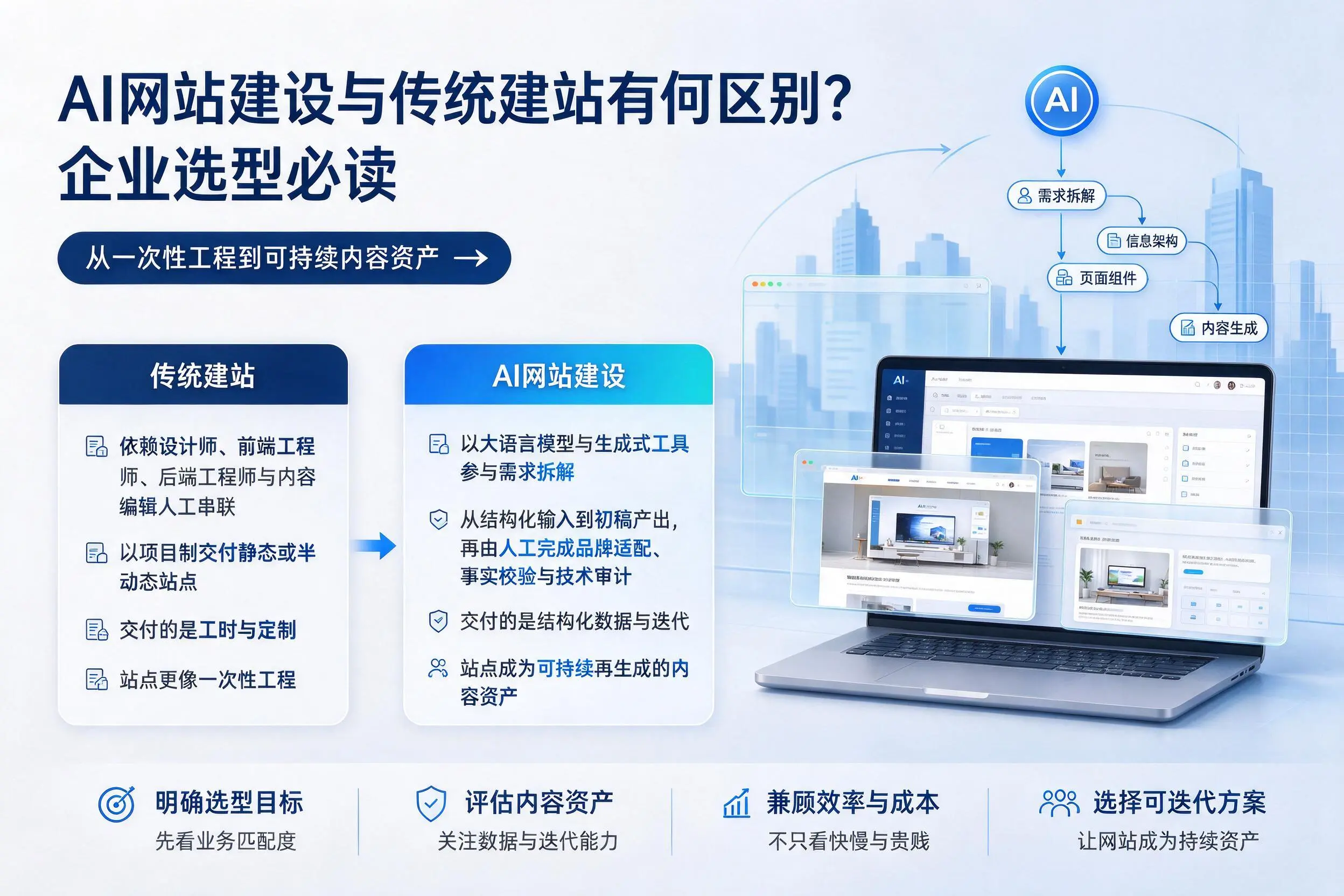AI网站建设与传统建站有何区别?宿州企业选型必读