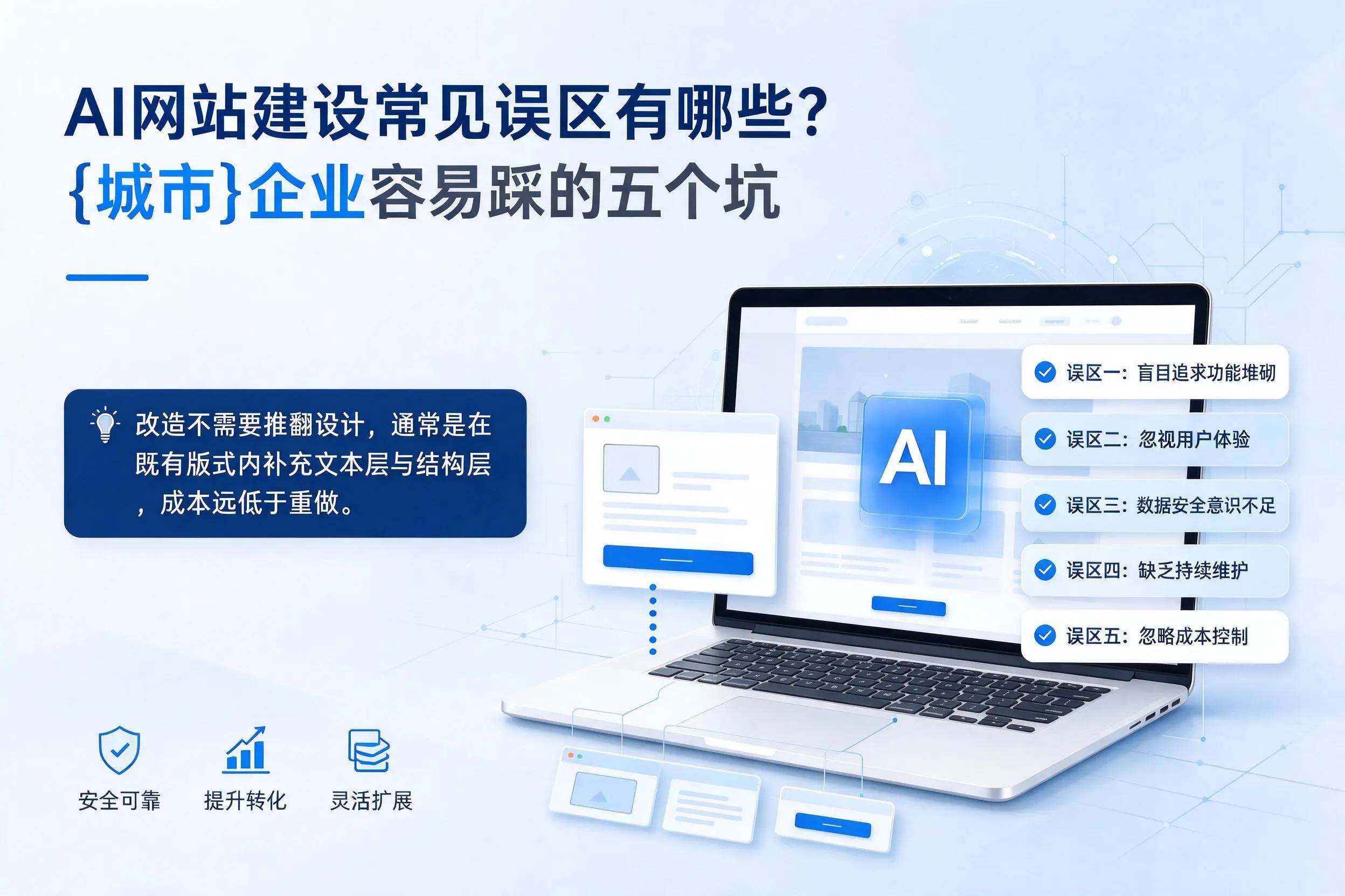AI网站建设常见误区有哪些？宿州企业容易踩的五个坑