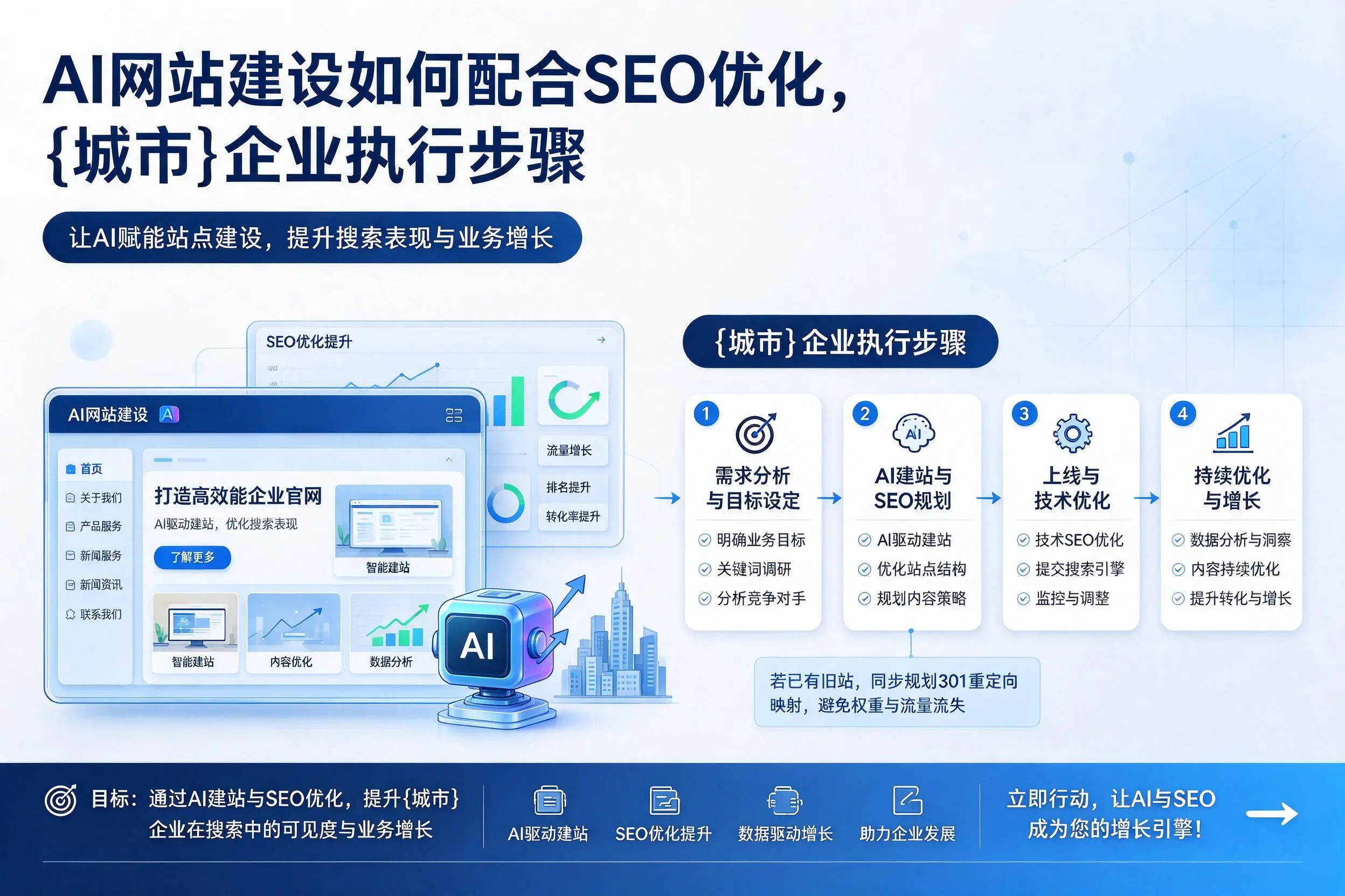 AI网站建设如何配合SEO优化，宿州企业执行步骤