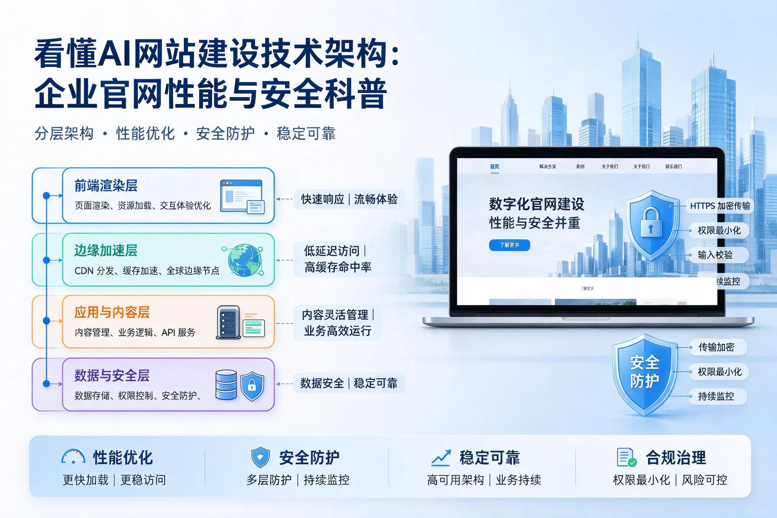 看懂AI网站建设技术架构：宿州企业官网性能与安全科普